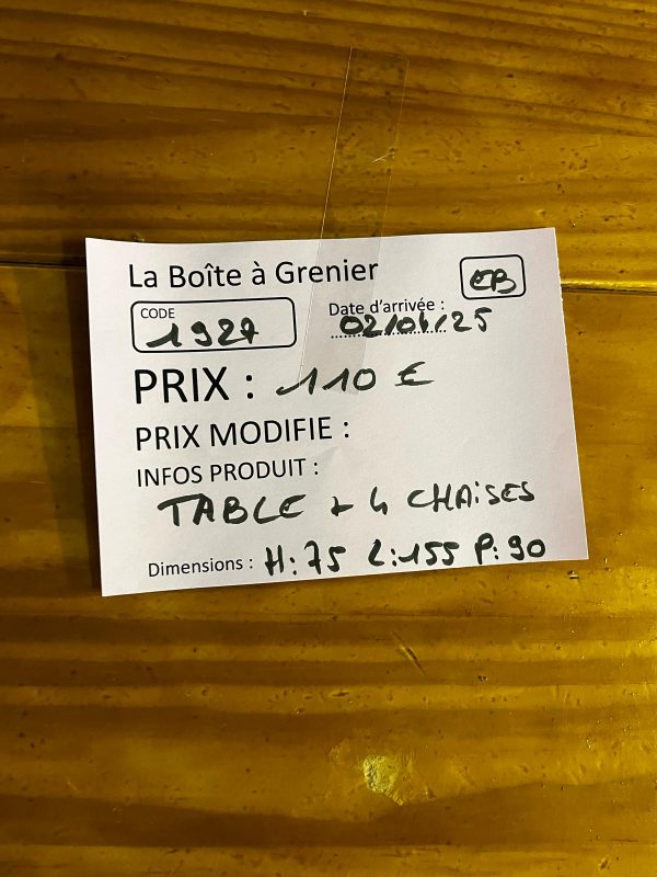 TABLE + 4 CHAISES (SS1927) – Image 2