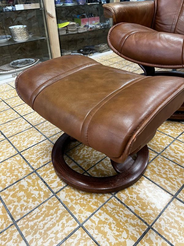 FAUTEUIL + POUF MARRON (98) – Image 3