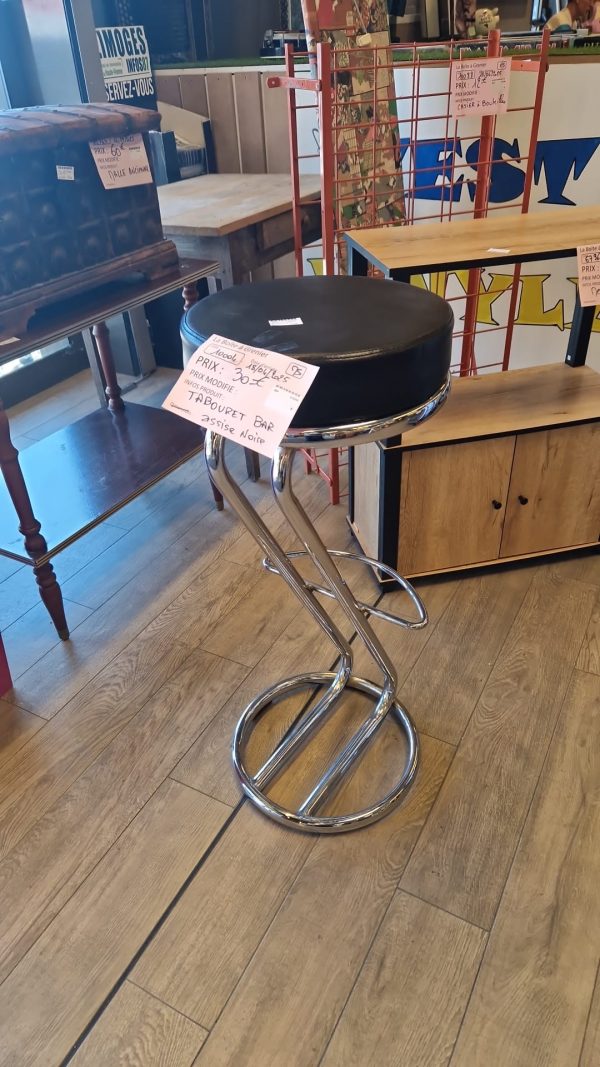 tabouret de bar assise noire (10004).