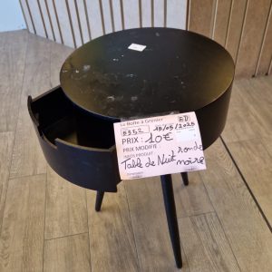 TABLE DE NUIT RONDE NOIRE (5352)