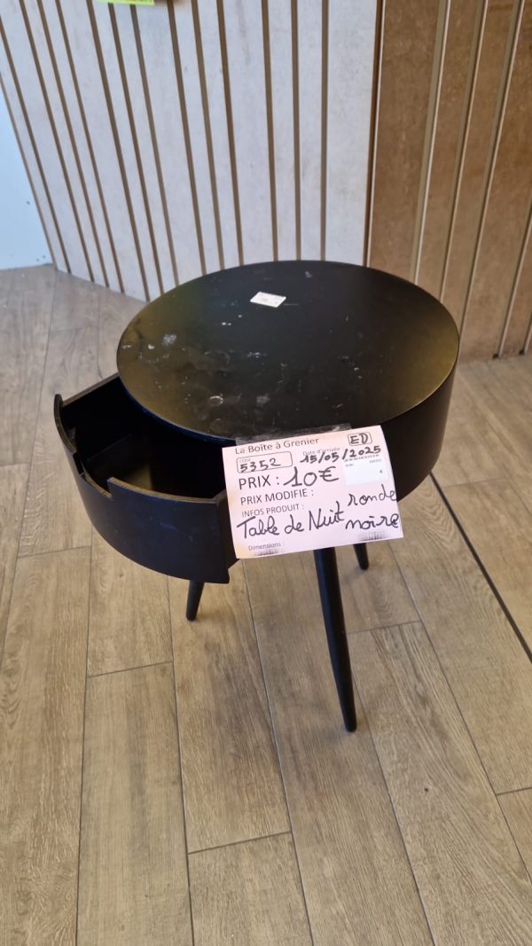 TABLE DE NUIT RONDE NOIRE (5352) – Image 2