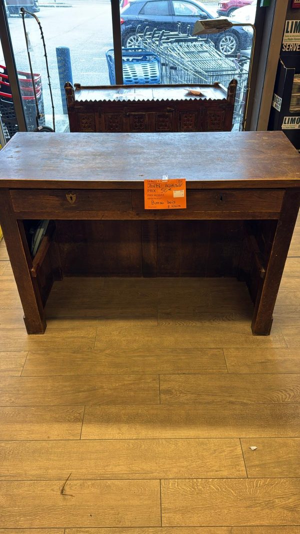 bureau bois 2 tiroirs (10674).