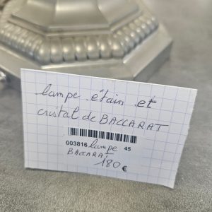 lampe Baccarat avec pied en étain (3816)