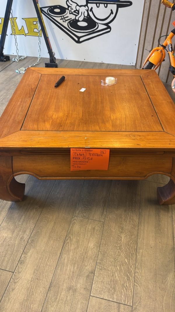 table basse bois carrée (13525).