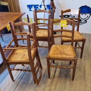 lot 6 chaises assise paille (12360).