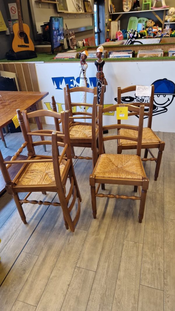 lot 6 chaises assise paille (12360).