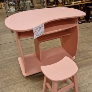bureau enfant + tabouret rose (11752).