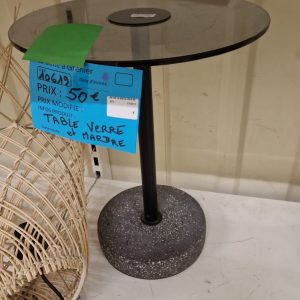 TABLE VERRE ET MARBRE (10619)