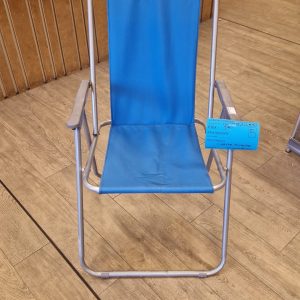 chaise pliante tissu bleu (10489).