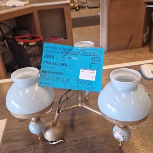 lustre bleu 3 branches (13914).