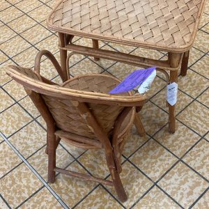TABLE + CHAISE EN OSIER (10754)