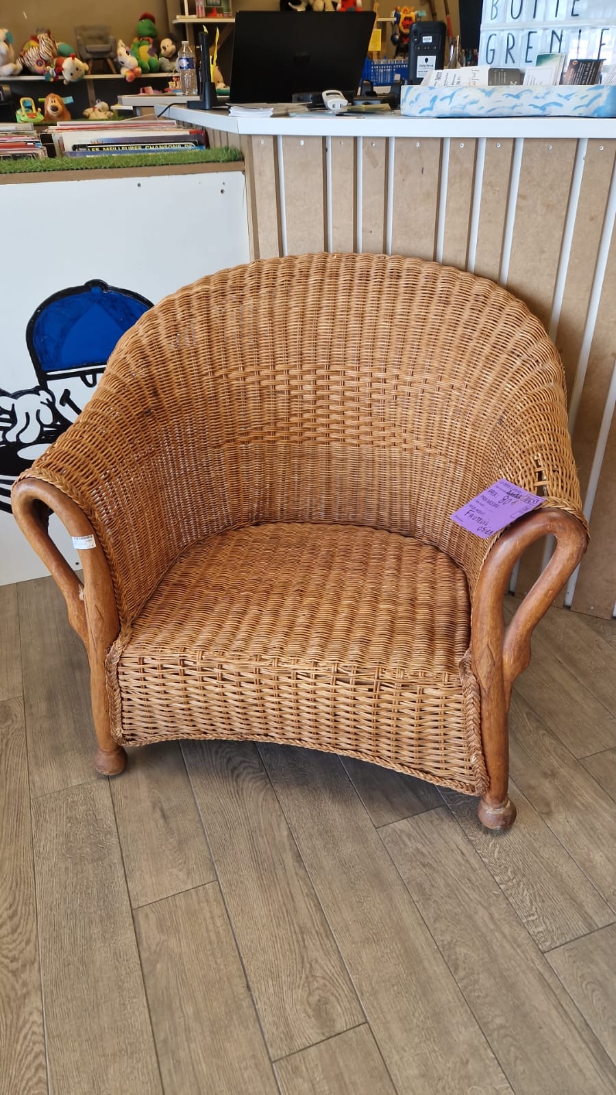 grand fauteuil osier (10653).
