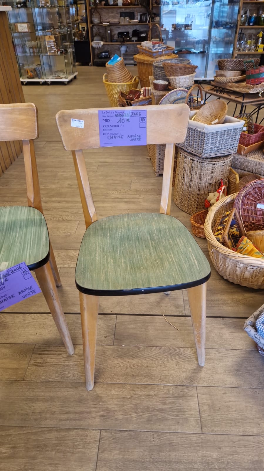 chaise assise verte (1006).