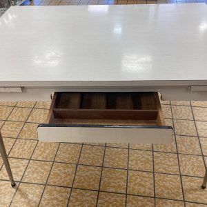TABLE FORMICA AVEC TIROIR ET 2 RALLONGES(12304)