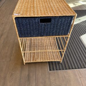 Meuble rotin bleu (14335)